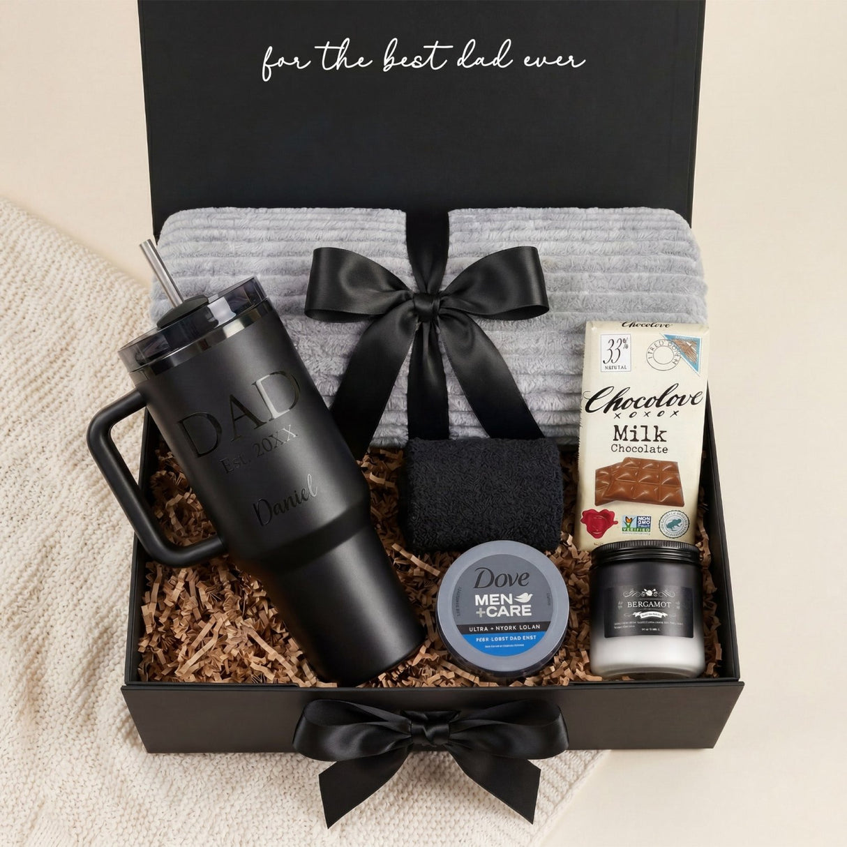 Relax & Recharge Gift Box for Men - the Ultimate Comfort Set with Blanket - Gifts Are Blue