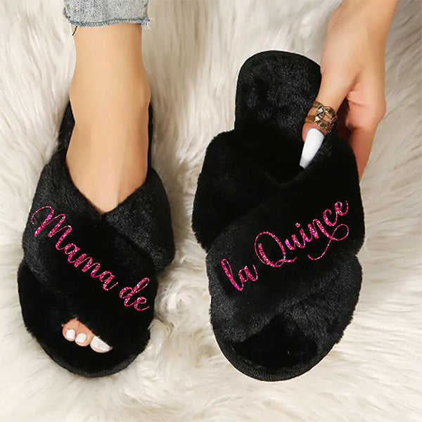 Simple and Pretty Personalized Mis Quince Robe and Slipper Set Quinceanera Gift