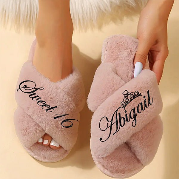 Pretty Sweet Sixteen Robe and Slipper Set Personalized With Name and Date - Gifts Are Blue