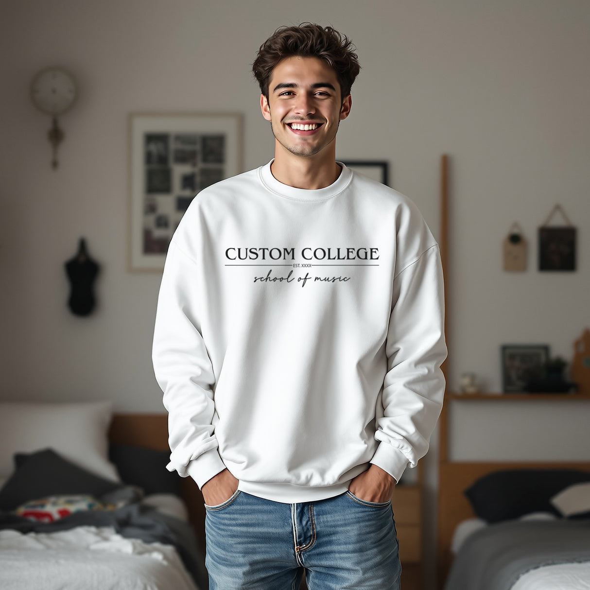 School Major Custom College Sweatshirt, Personalized Gifts for College Students