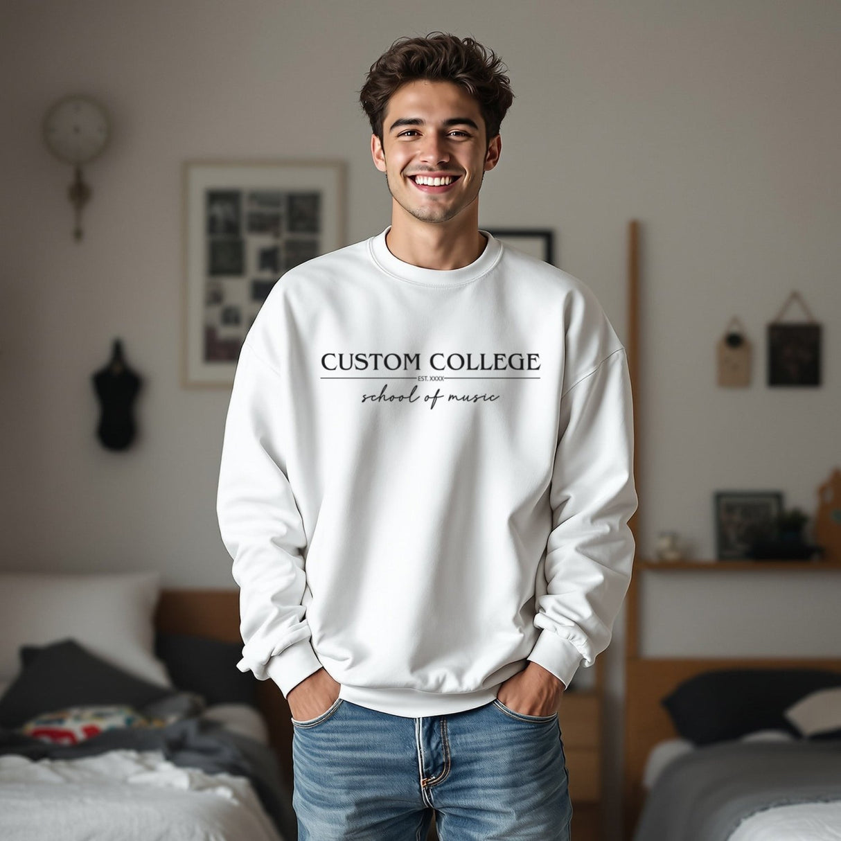 School Major Custom College Sweatshirt, Personalized Gifts for College Students - Gifts Are Blue
