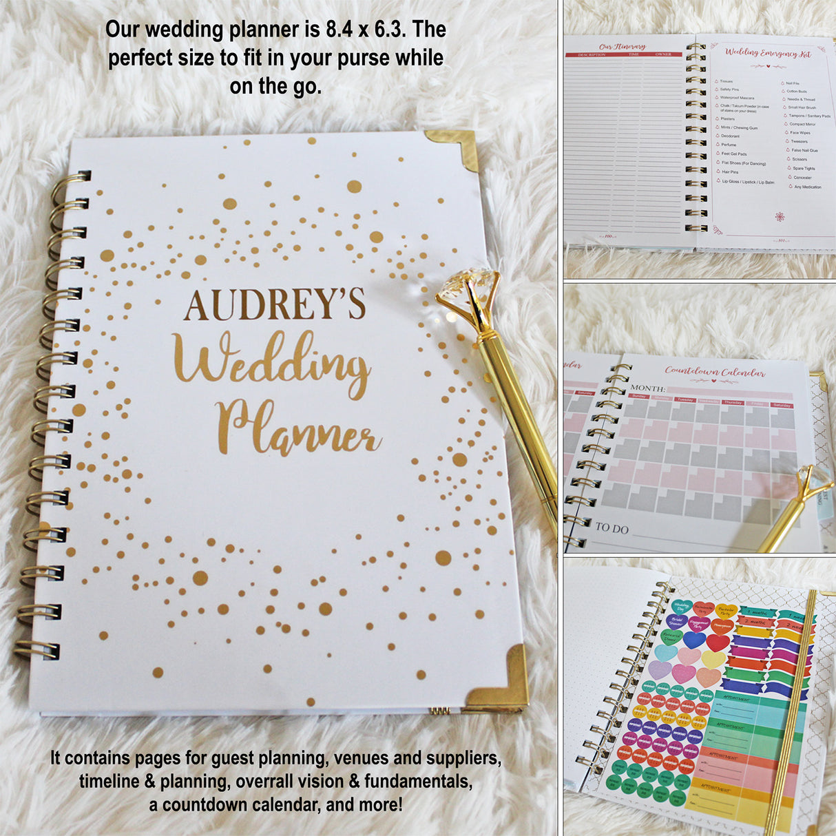 Gold Themed Personalized Engagement Gift Bundle with Slippers for New Fiance