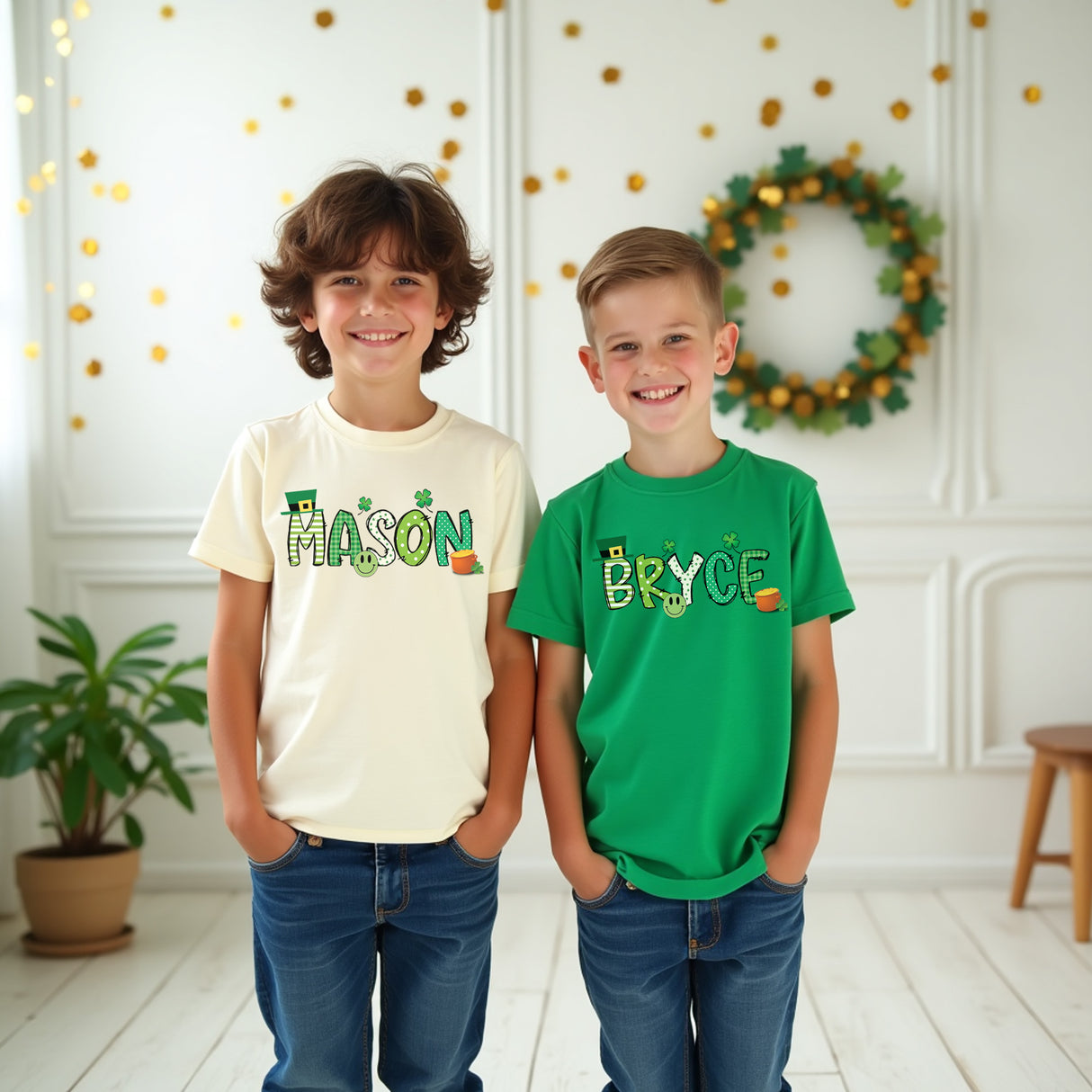 Boys St Patrick's day t-shirts for kids. Cool St Patrick's day shirts personalized with name for boys.