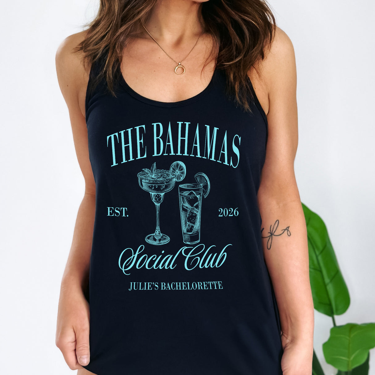 Bridesmaid gift tank tops with custom location and names, perfect for including in a bridesmaid proposal box or maid of honor surprise gift.