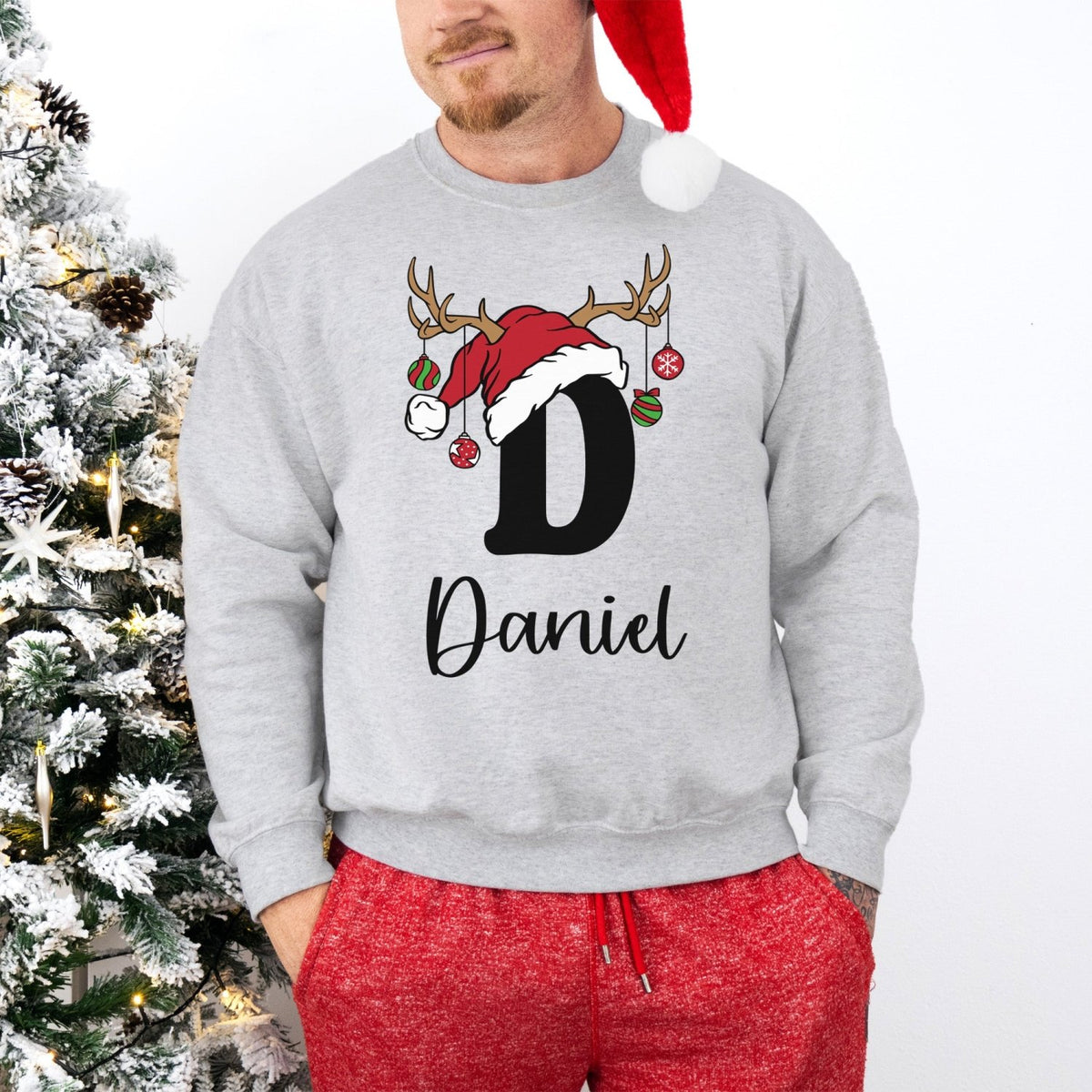 Personalized Name Christmas Sweater for the entire family. Matching family Christmas sweaters for family and friends.