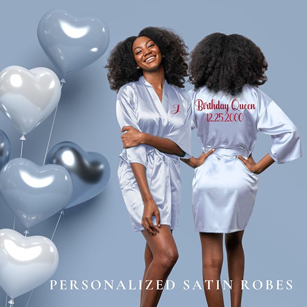 Custom Mint Blue Robes for Women and Girls for Weddings, Bachelorette, Quinceañera, and Birthday - Gifts Are Blue