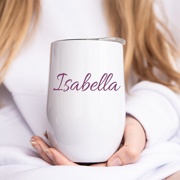 Personalized Bridesmaid Wine Tumbler with Custom Name & Title Gift for Her