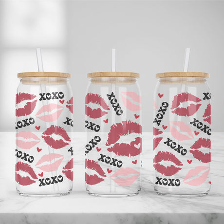 Cute and Humorous Valentines Day Glass Iced Coffee Tumblers in Multiple Designs