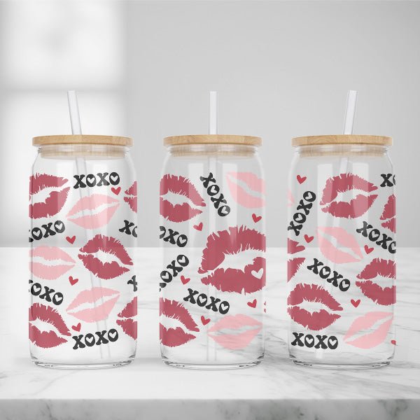 Valentines Day Glass Iced Coffee Tumblers in Multiple Designs - Gifts Are Blue