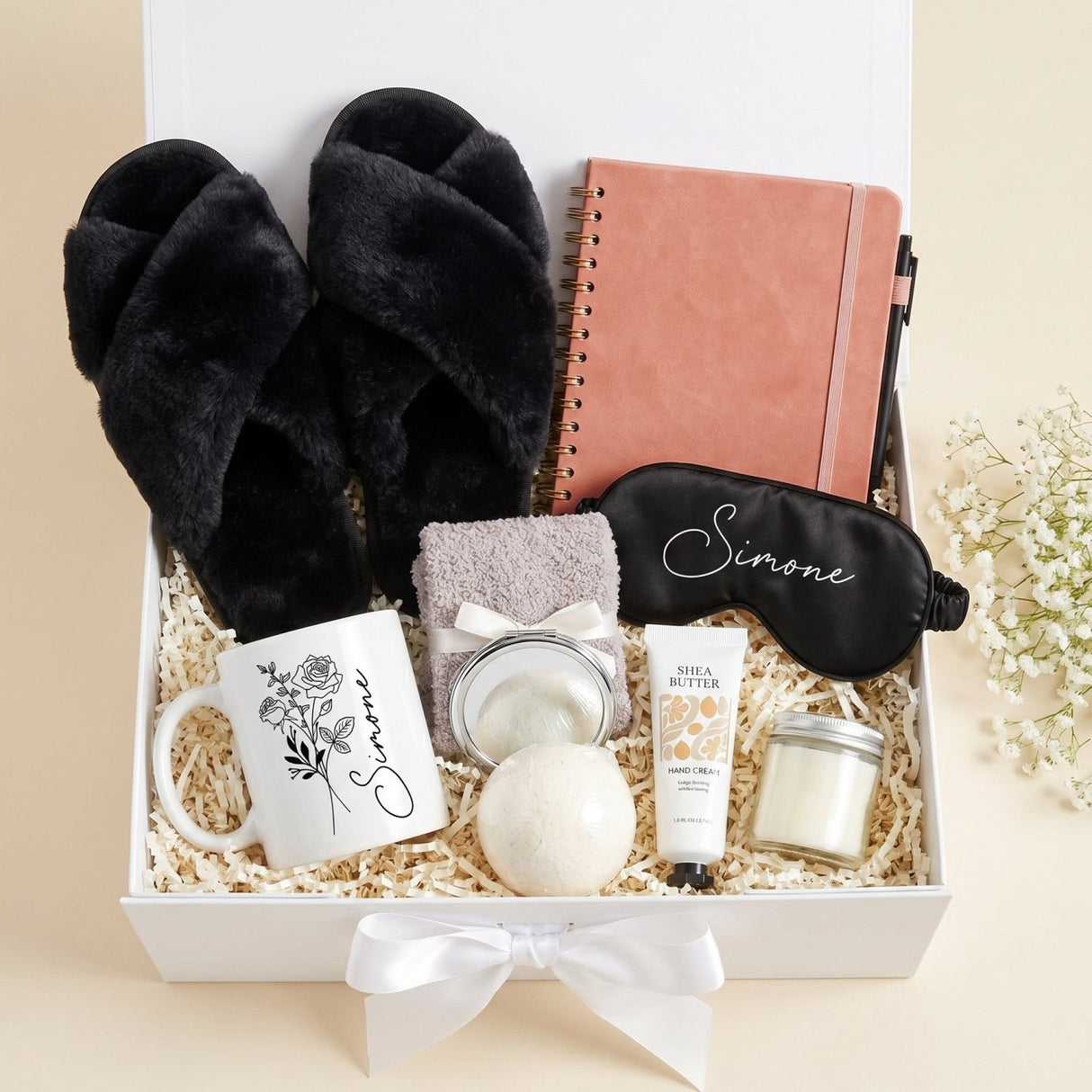 Calm Comfort Gift Set for Women - Custom Mug & Fluffy Slippers - Gifts Are Blue