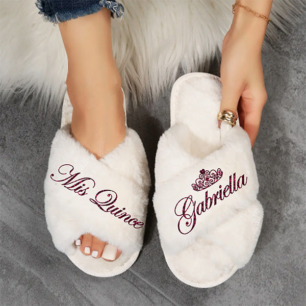 Personalized Mis Quince Anos Robe and Slipper Set Quinceanera Gift