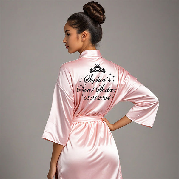 Personalized Sweet Sixteen Getting Ready Robes with Name and Date
