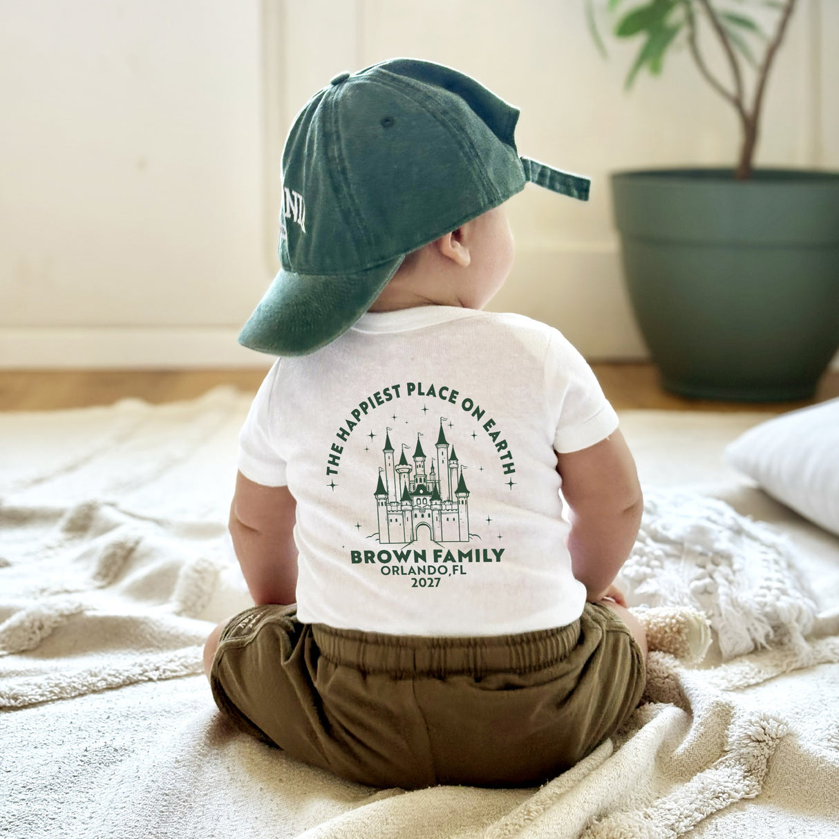 Custom magical castle vacation t-shirt design made for families visiting Florida amusement parks and fantasy destinations.