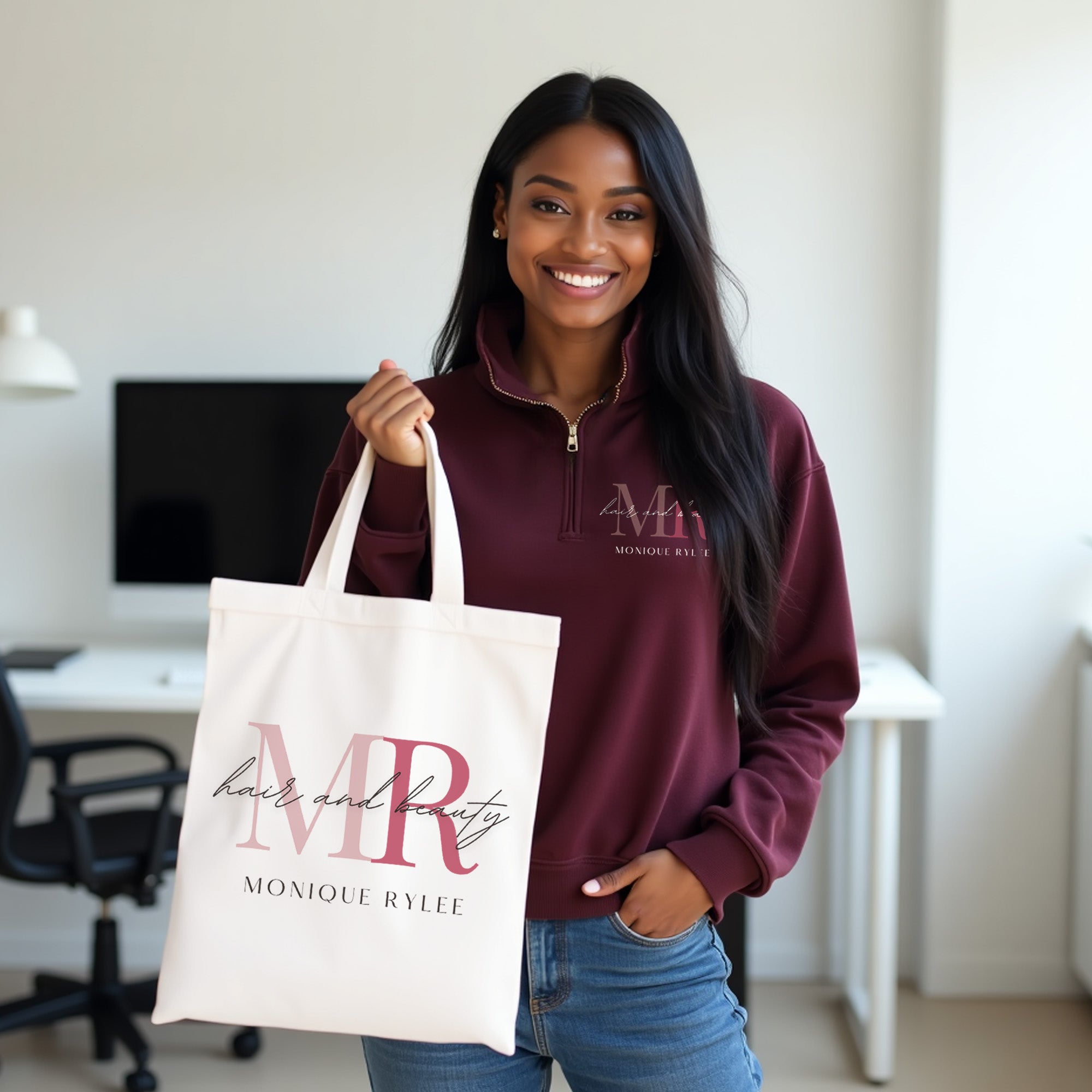 Cute personalized tote bag for employees. Gift for boss.
