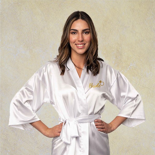 Radiant Template Personalized Robes with Name and Ring Design for Brides - Gifts Are Blue