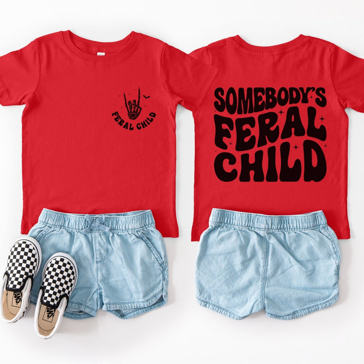 Somebody's Feral Child Shirt for Kids and Teens, Funny Halloween Shirts - Gifts Are Blue