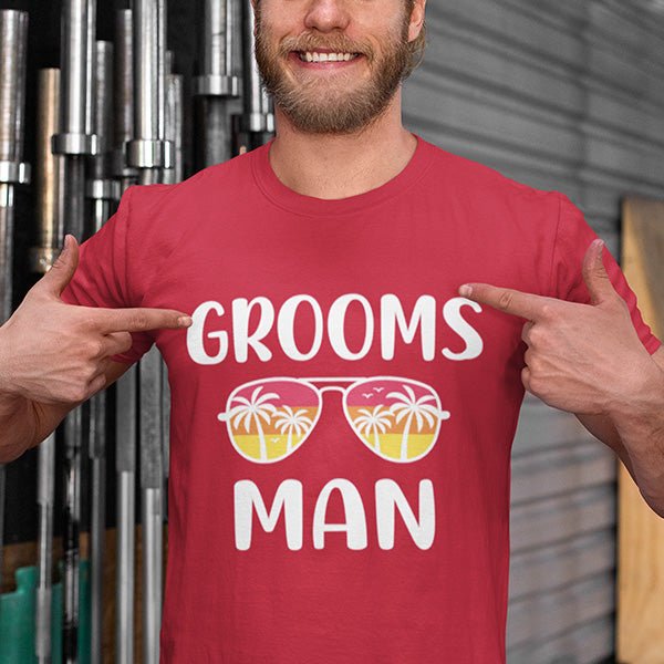 Cool Members of the Groom Shirt with Colorful Sunglasses for Bachelor Party - Gifts Are Blue