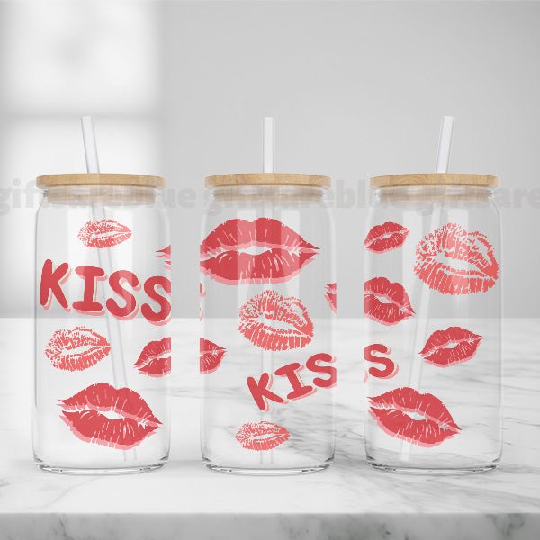 Valentines Day Glass Iced Coffee Tumblers in Multiple Designs - Gifts Are Blue