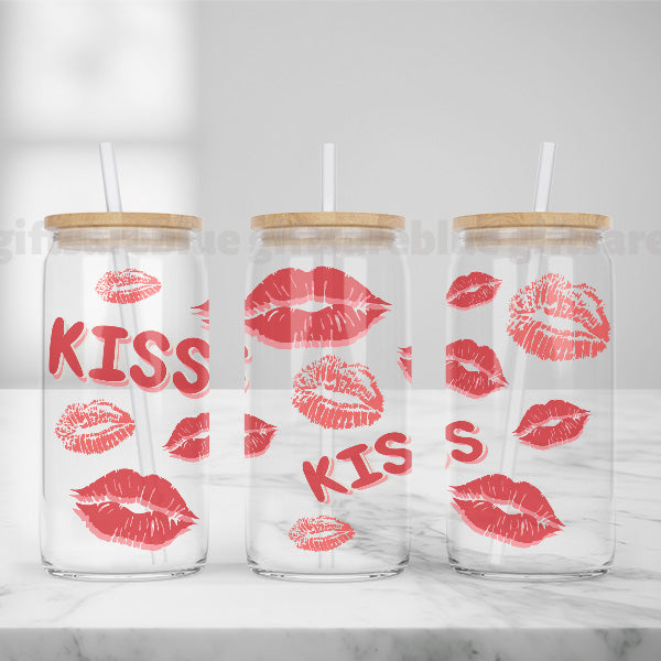 Cute and Humorous Valentines Day Glass Iced Coffee Tumblers in Multiple Designs