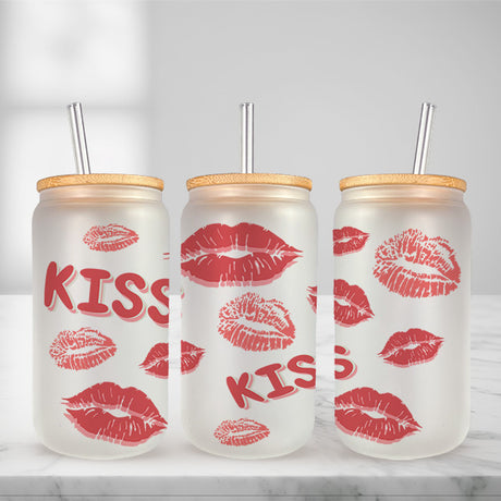 Cute and Humorous Valentines Day Glass Iced Coffee Tumblers in Multiple Designs