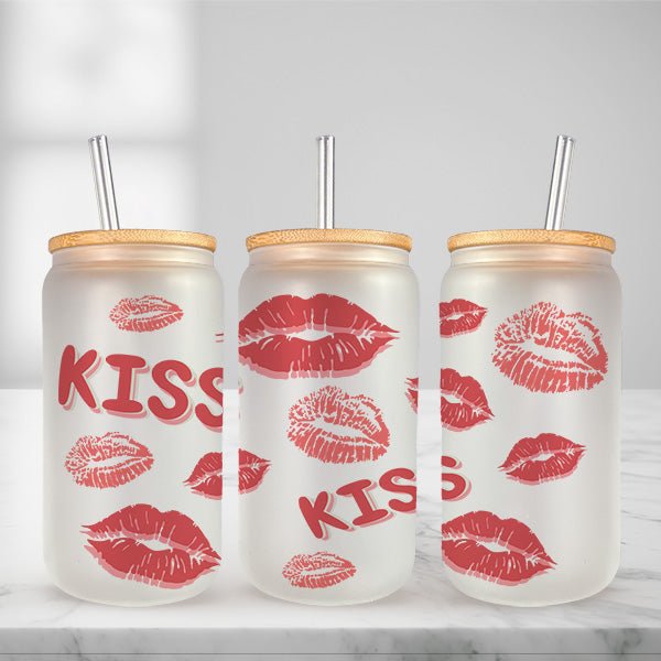 Valentines Day Glass Iced Coffee Tumblers in Multiple Designs - Gifts Are Blue