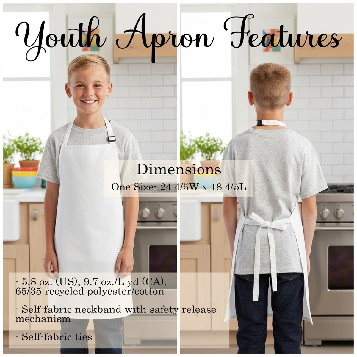 Thankful Leaves Personalized Family Matching Aprons for Adults and Kids - Gifts Are Blue