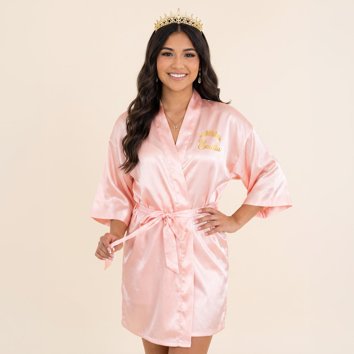 Classic Princess Quince Robe Personalized, Quinceanera Gift