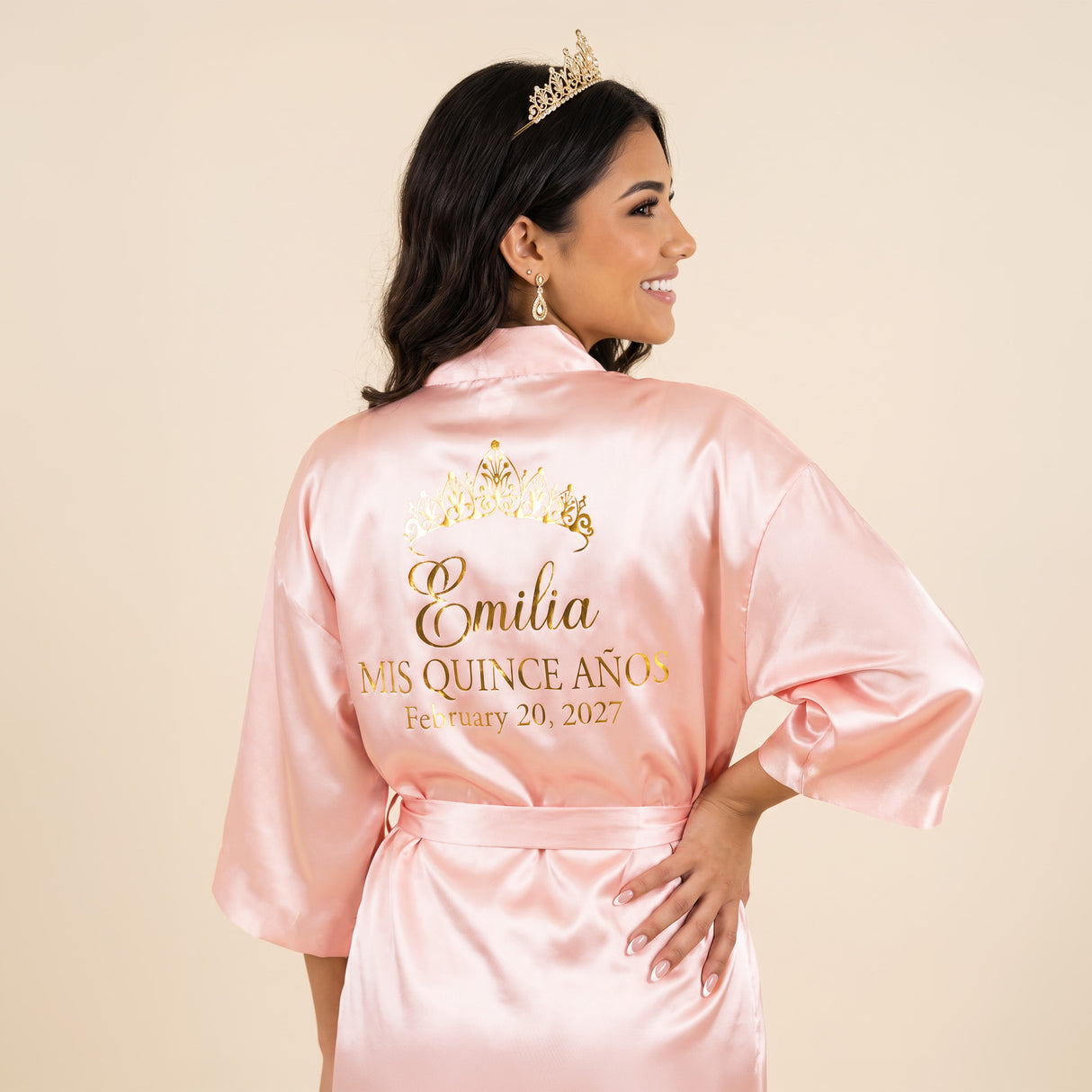 Classic Princess Quince Robe Personalized, Quinceanera Gift