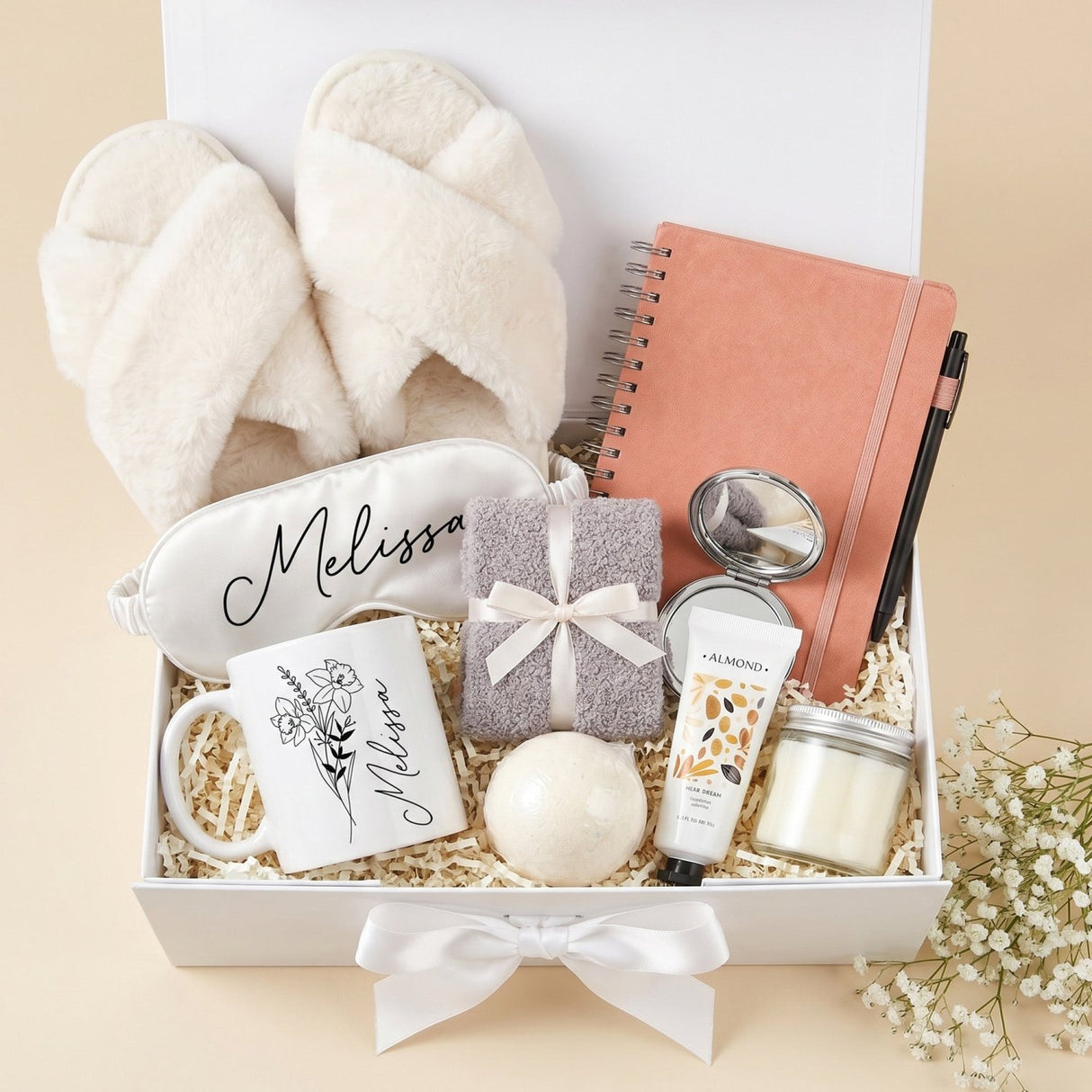 Calm Comfort Gift Set for Women - Custom Mug & Fluffy Slippers - Gifts Are Blue