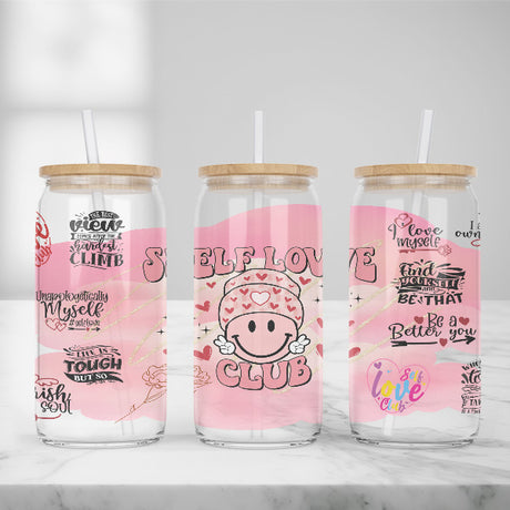 Cute and Humorous Valentines Day Glass Iced Coffee Tumblers in Multiple Designs