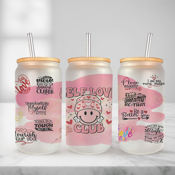 Cute and Humorous Valentines Day Glass Iced Coffee Tumblers in Multiple Designs