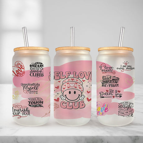 Cute and Humorous Valentines Day Glass Iced Coffee Tumblers in Multiple Designs