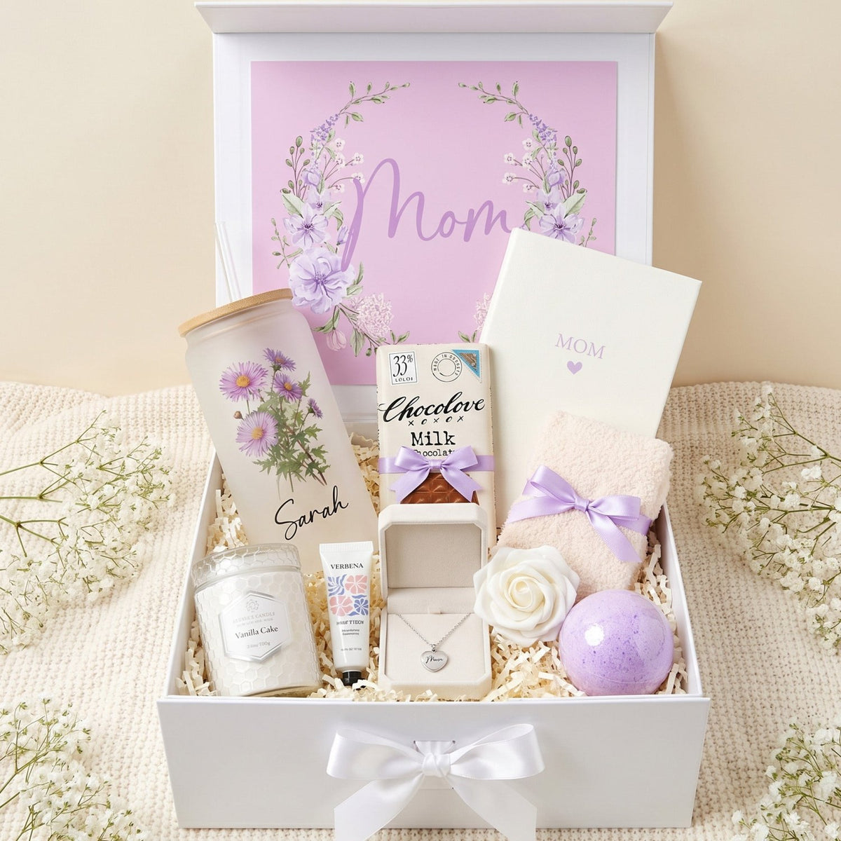 Bloom and Beloved Personalized Gift Box for Mom - Birth Month Flower Tumbler - Gifts Are Blue