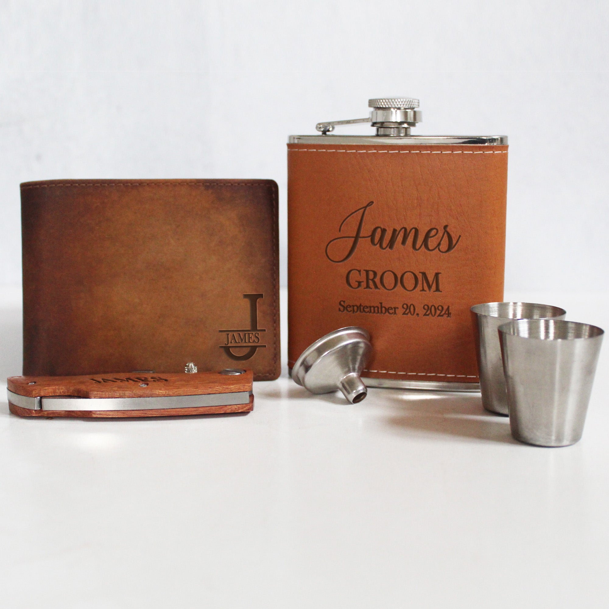 Personalized best man gift box with custom items for groomsmen, ideal for wedding party proposals and bachelor gift ideas.