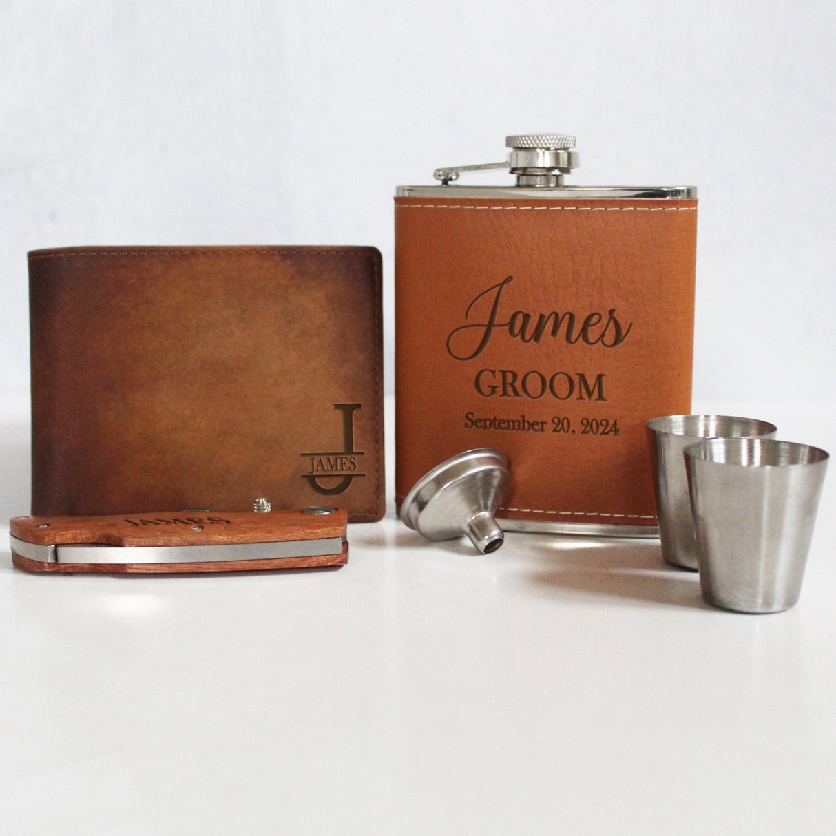 Personalized best man gift box with custom items for groomsmen, ideal for wedding party proposals and bachelor gift ideas.