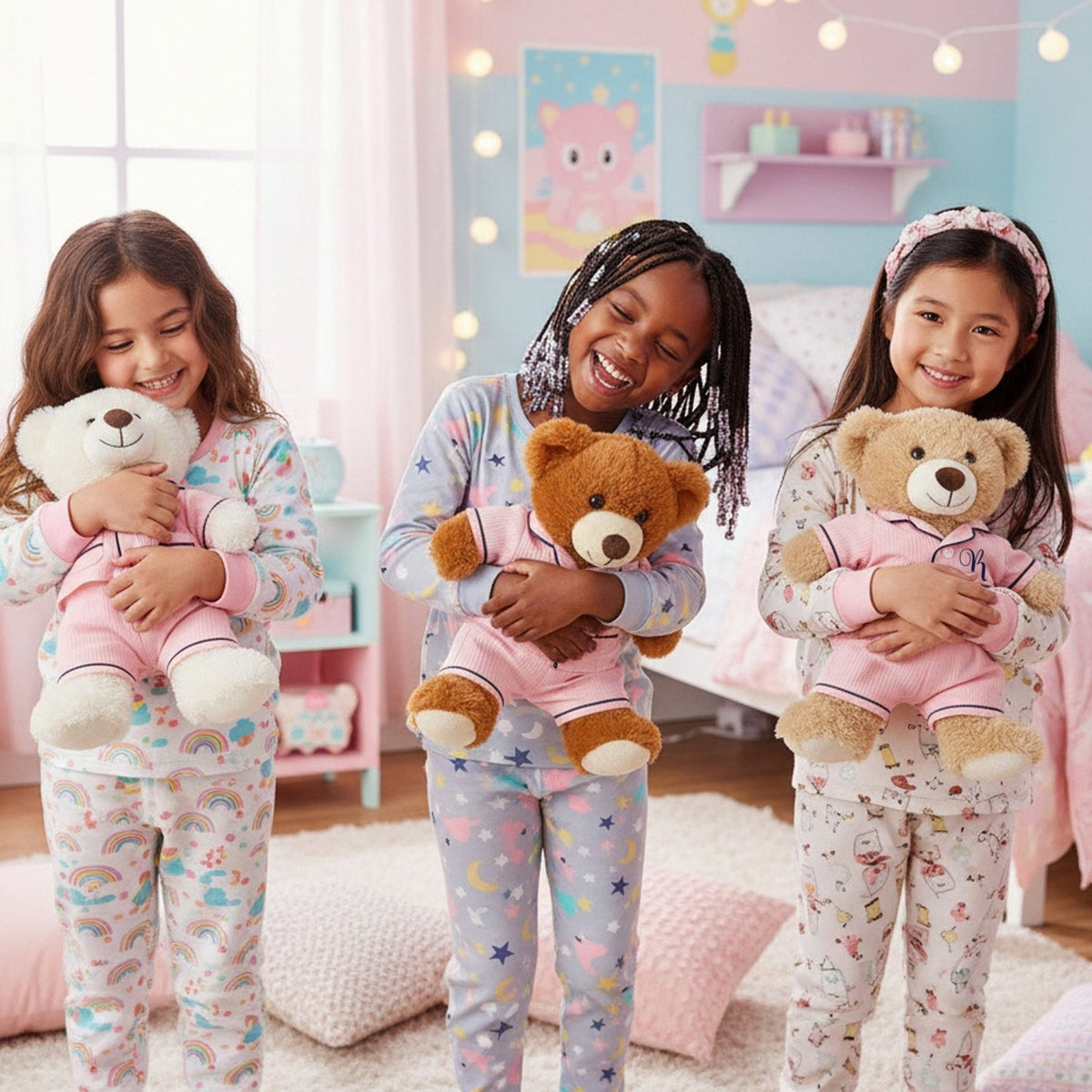 Personalized Teddy Bear with Pajama Set for Girls and Boys, 14in - Gifts Are Blue