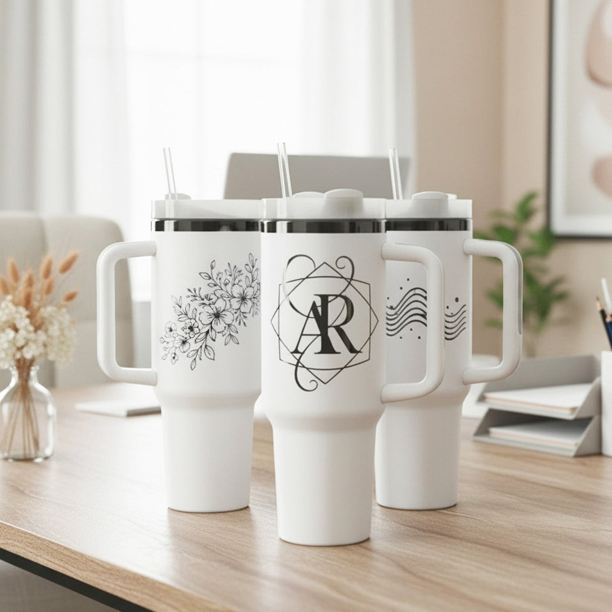 Custom 40oz Black Plated Business Logo Tumblers for Corporate and Small Businesses - Gifts Are Blue