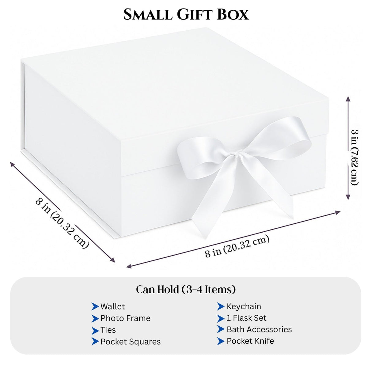 Multi Design Personalized Empty Mom Gift Box w Magnetic Lid, Bow and Crinkle Paper - Gifts Are Blue