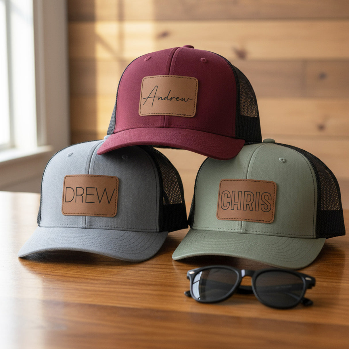 Youth Personalized Snapback Hat with Leather Patch, Gifts for Teen Boys and Kids