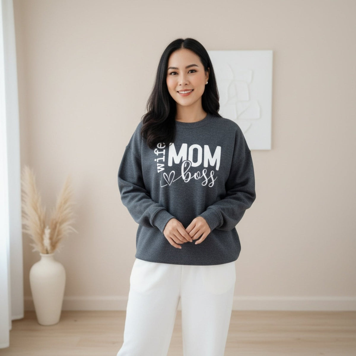 Funny Wife Boss Mom Sweatshirt Gift for Mothers Day - Gifts Are Blue