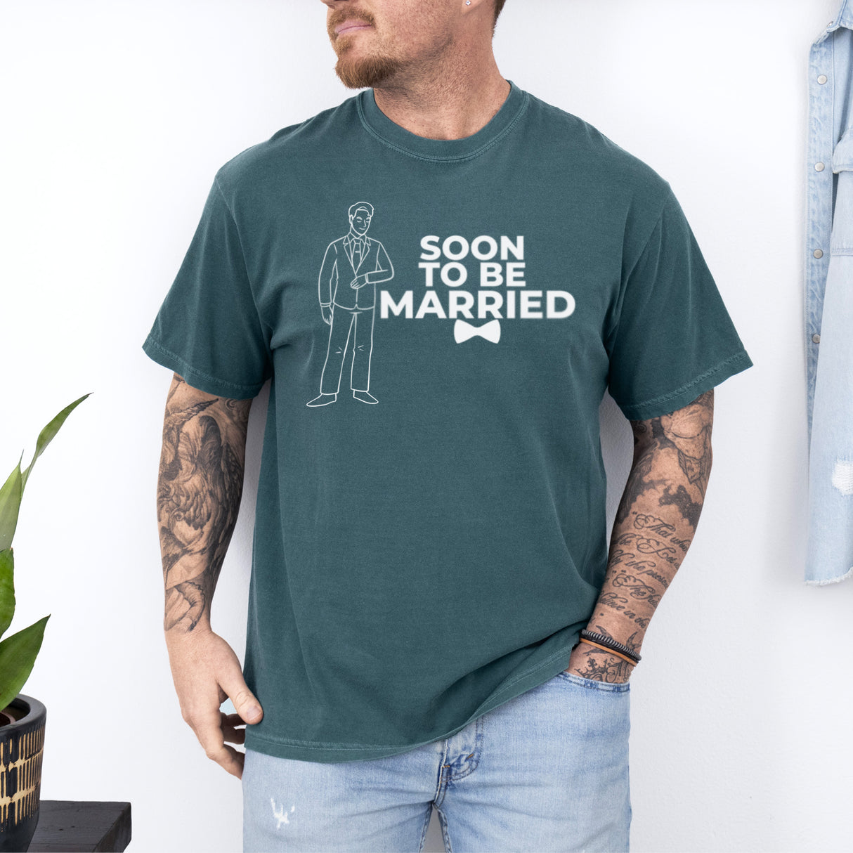 Custom Comfort Colors bachelor party shirts with funny text, personalized for groom and groomsmen to wear during beach or bar parties.