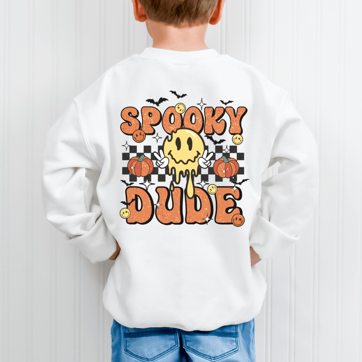 Spooky Dude Boys Halloween Sweatshirt - Gifts Are Blue