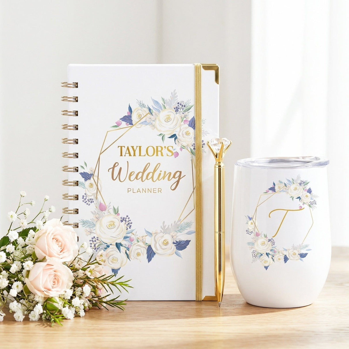 Petals & Promises Floral Engagement Gift Set for Bride - Gifts Are Blue