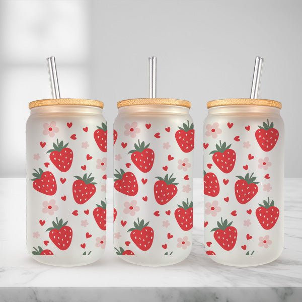 Valentines Day Glass Iced Coffee Tumblers in Multiple Designs - Gifts Are Blue