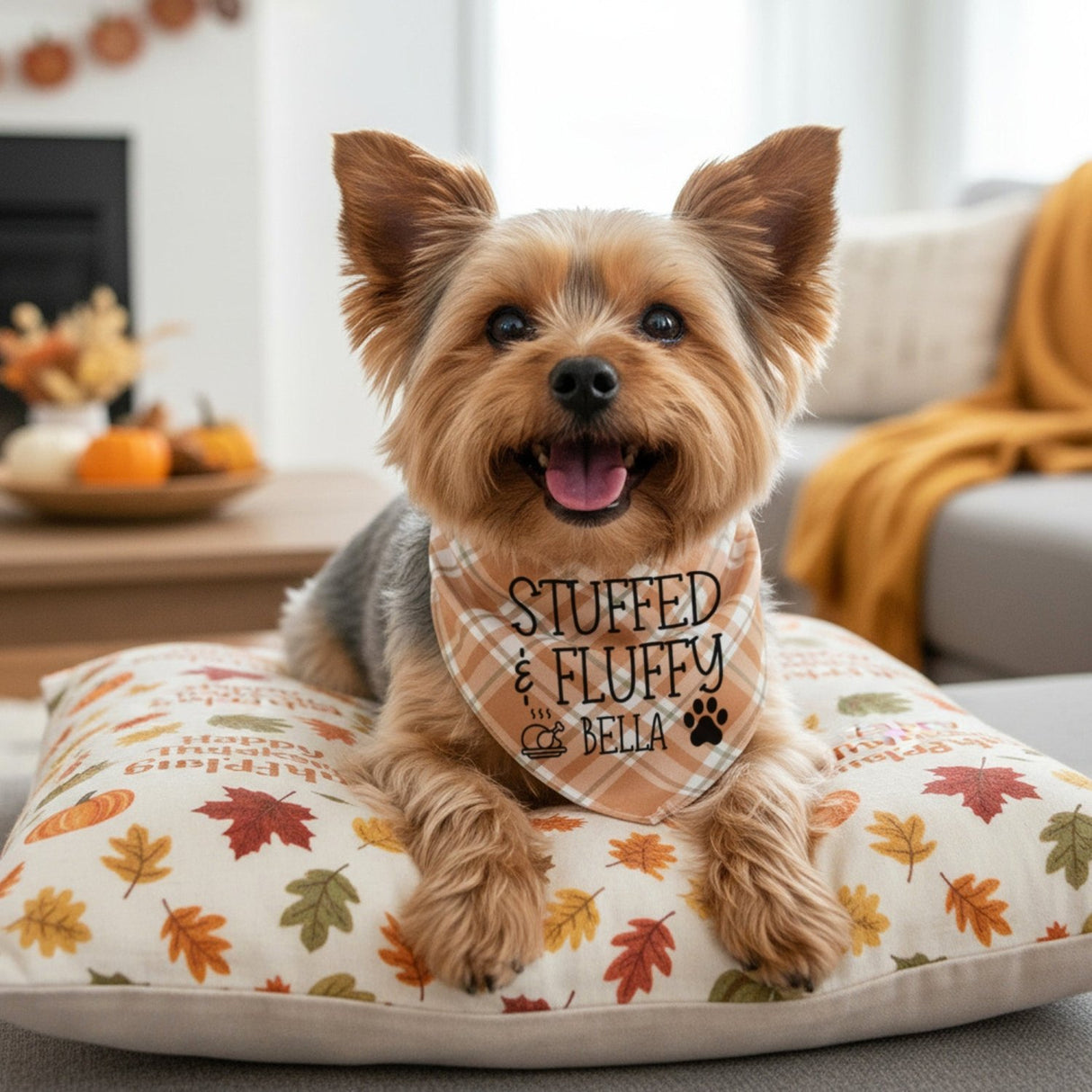 Funny Thanksgiving Sayings Personalized Cat and Dog Bandanas with Name - Gifts Are Blue