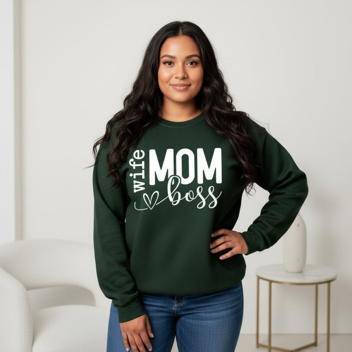 Funny Wife Boss Mom Sweatshirt Gift for Mothers Day - Gifts Are Blue