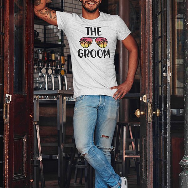 Cool Members of the Groom Shirt with Colorful Sunglasses for Bachelor Party - Gifts Are Blue