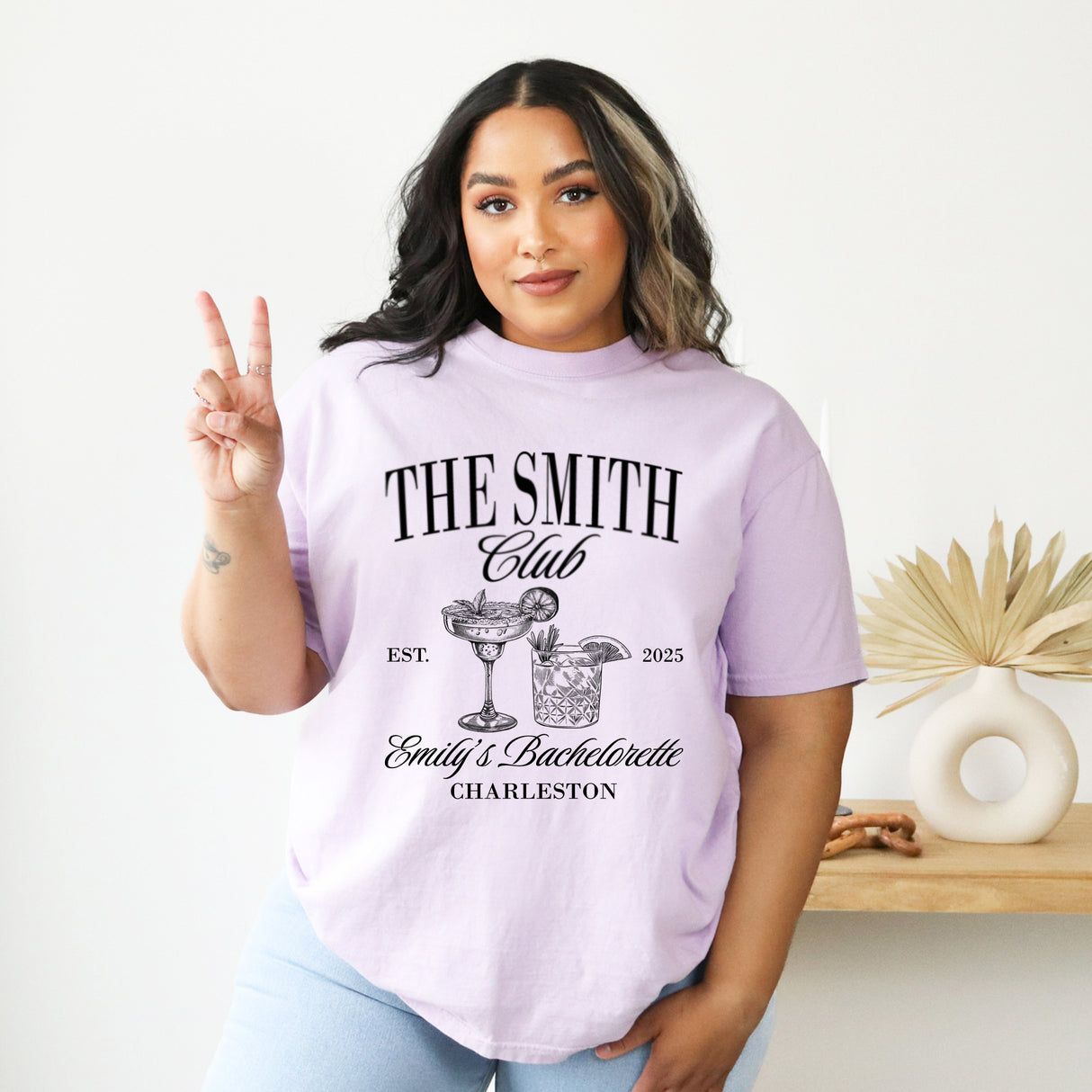 Comfort Colors custom bridal party shirts with last names, great gift for bride to be and matching look for entire wedding squad.