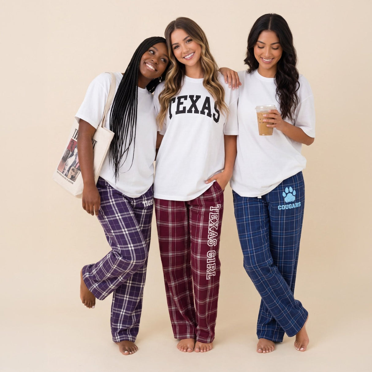 Custom College Pajama Pants for Women, Personalized PJ Pants for College Students - Gifts Are Blue