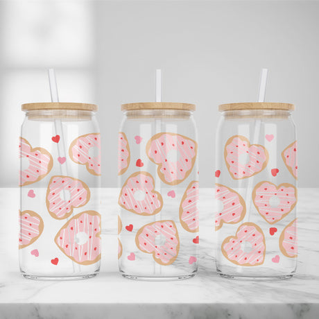 Cute and Humorous Valentines Day Glass Iced Coffee Tumblers in Multiple Designs